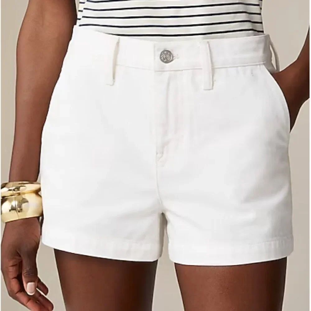 J. Crew CA252 white A-line Denim Short In White For Women NWOT size 34